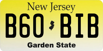 NJ license plate B60BIB