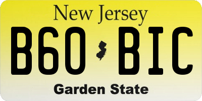 NJ license plate B60BIC