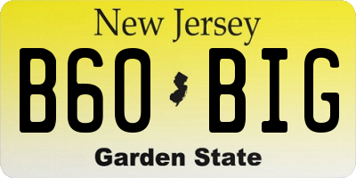 NJ license plate B60BIG