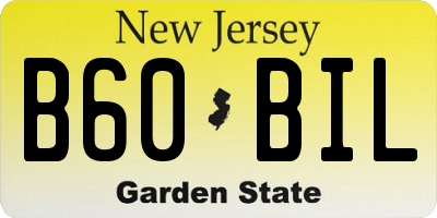 NJ license plate B60BIL