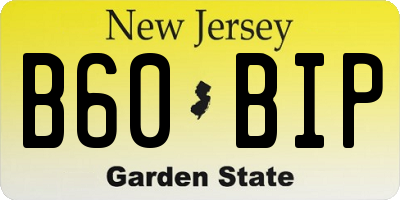 NJ license plate B60BIP