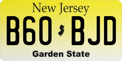 NJ license plate B60BJD