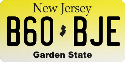 NJ license plate B60BJE