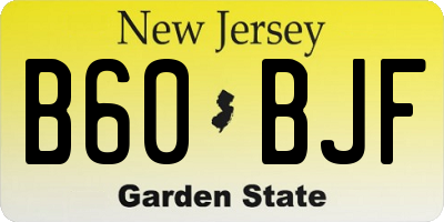 NJ license plate B60BJF