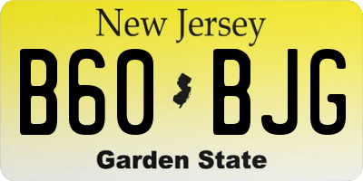 NJ license plate B60BJG