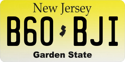 NJ license plate B60BJI