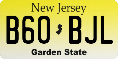 NJ license plate B60BJL