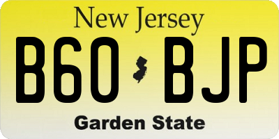 NJ license plate B60BJP