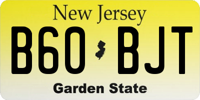 NJ license plate B60BJT