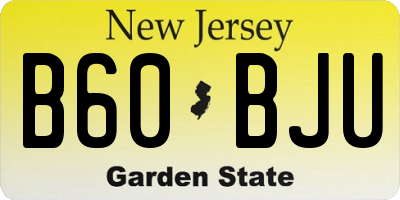 NJ license plate B60BJU