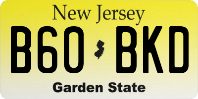 NJ license plate B60BKD
