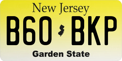 NJ license plate B60BKP