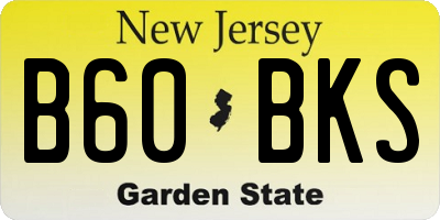 NJ license plate B60BKS