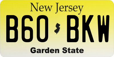 NJ license plate B60BKW