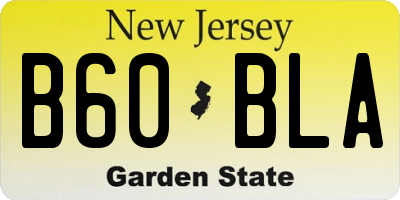 NJ license plate B60BLA