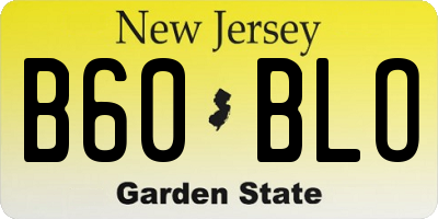NJ license plate B60BLO