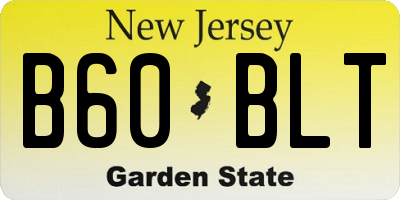 NJ license plate B60BLT
