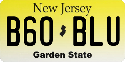 NJ license plate B60BLU