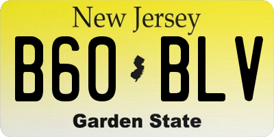 NJ license plate B60BLV