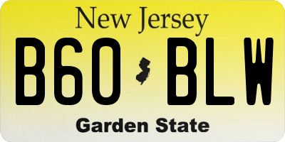 NJ license plate B60BLW