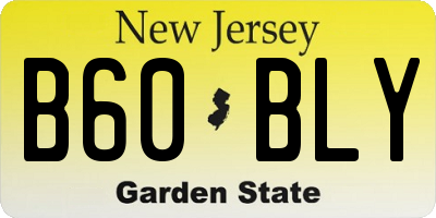 NJ license plate B60BLY