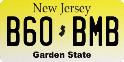 NJ license plate B60BMB