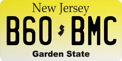 NJ license plate B60BMC