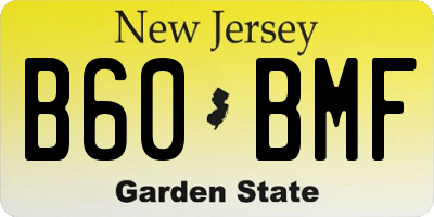 NJ license plate B60BMF