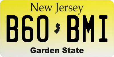NJ license plate B60BMI