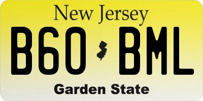 NJ license plate B60BML