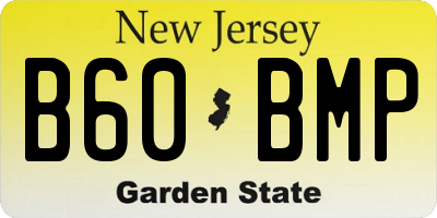 NJ license plate B60BMP
