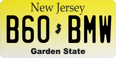 NJ license plate B60BMW