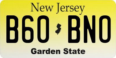 NJ license plate B60BNO