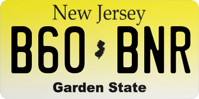 NJ license plate B60BNR