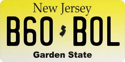 NJ license plate B60BOL