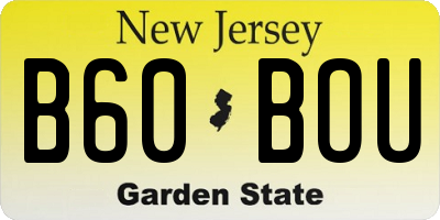 NJ license plate B60BOU