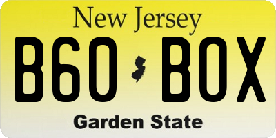 NJ license plate B60BOX