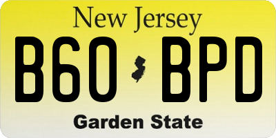 NJ license plate B60BPD
