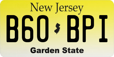 NJ license plate B60BPI