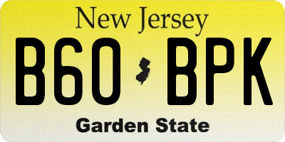 NJ license plate B60BPK