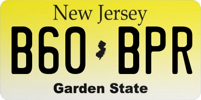 NJ license plate B60BPR