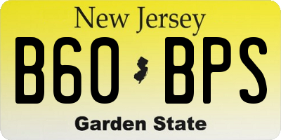 NJ license plate B60BPS