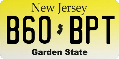 NJ license plate B60BPT