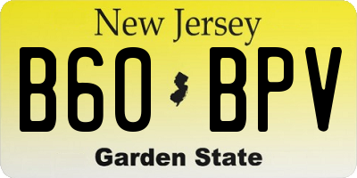 NJ license plate B60BPV