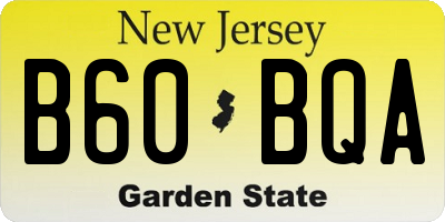 NJ license plate B60BQA
