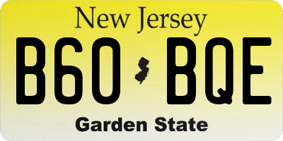 NJ license plate B60BQE