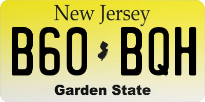 NJ license plate B60BQH