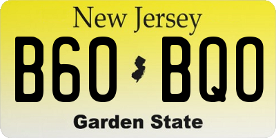 NJ license plate B60BQO