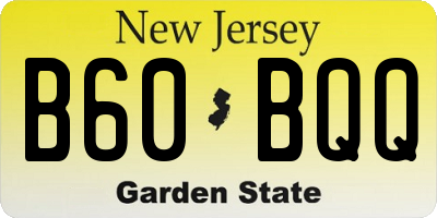NJ license plate B60BQQ