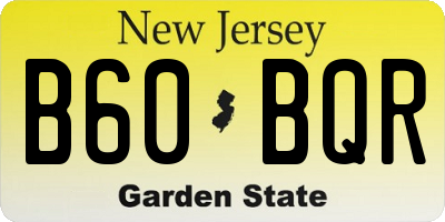 NJ license plate B60BQR